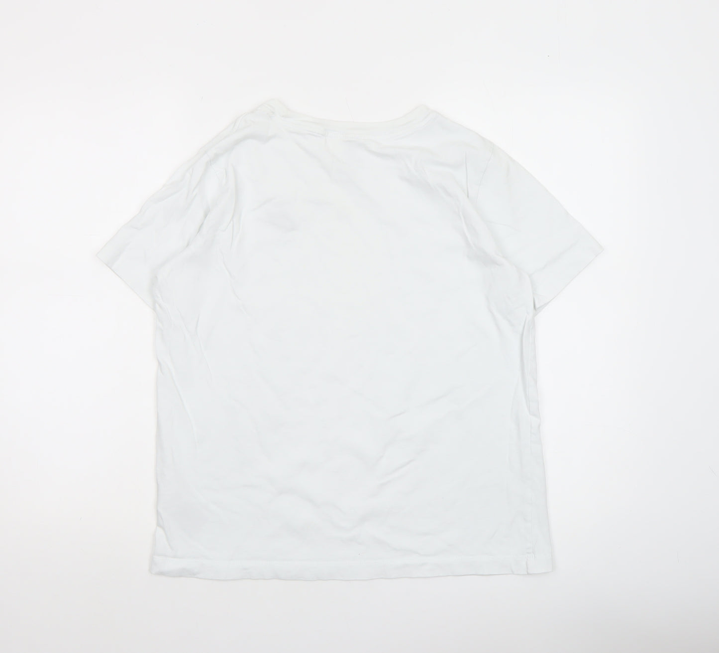 Nike Boys White Crew Neck Short Sleeve Cotton Sports T-Shirt Size 158cm XL
