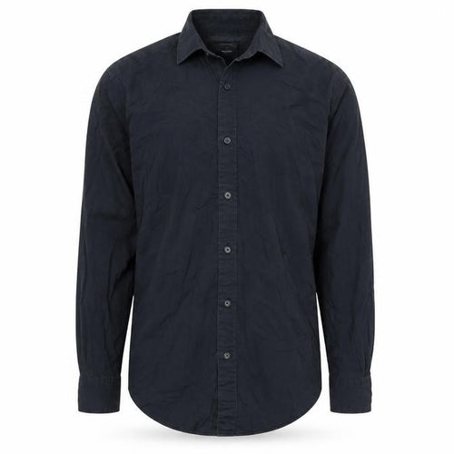 T.M. Lewin Men’s Black Slim Fit Cotton Button-Up Shirt 15.5in