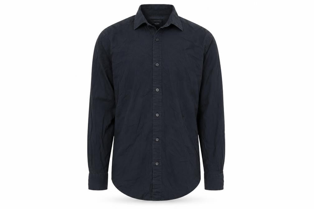 T.M. Lewin Men’s Black Slim Fit Cotton Button-Up Shirt 15.5in