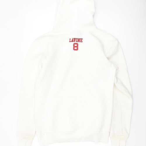 NBA Men's White Chicago Bulls Hoodie Small Pullover Fleece
