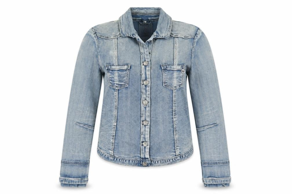 Florez Women's Blue Denim Laura Jacket Size S Casual Slim Fit