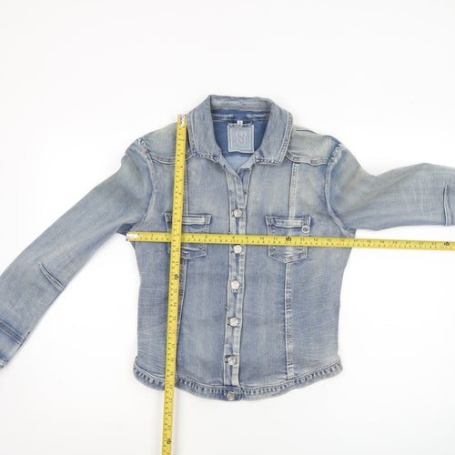 Florez Women's Blue Denim Laura Jacket Size S Casual Slim Fit
