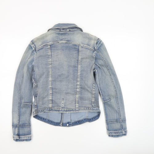 Florez Women's Blue Denim Laura Jacket Size S Casual Slim Fit