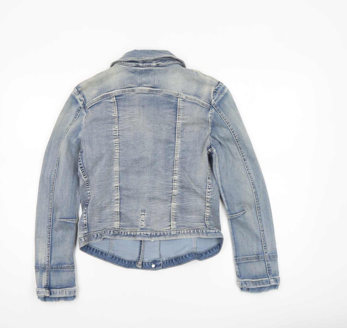 Florez Women's Blue Denim Laura Jacket Size S Casual Slim Fit