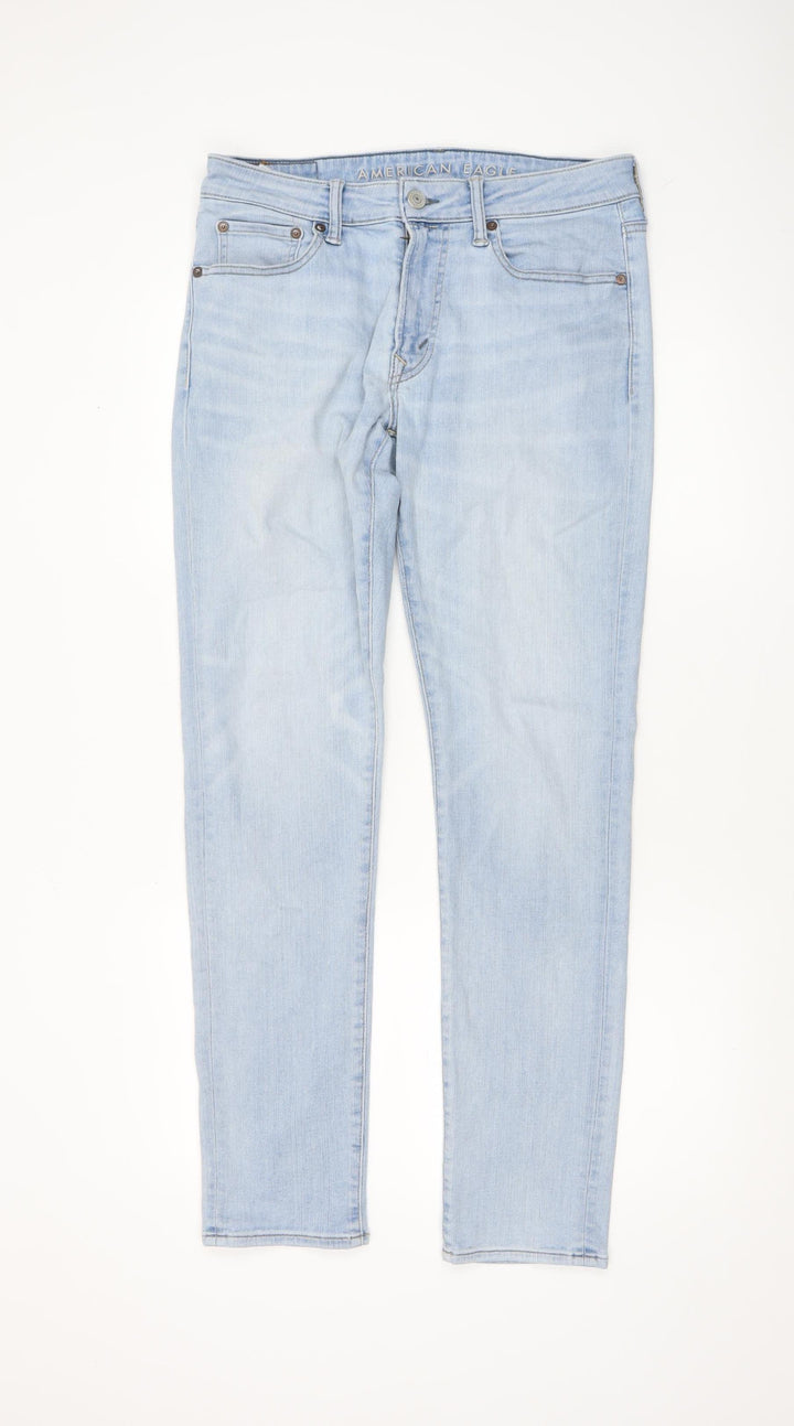 American Eagle Men's Blue Slim Fit Light Wash Denim Jeans 31x32