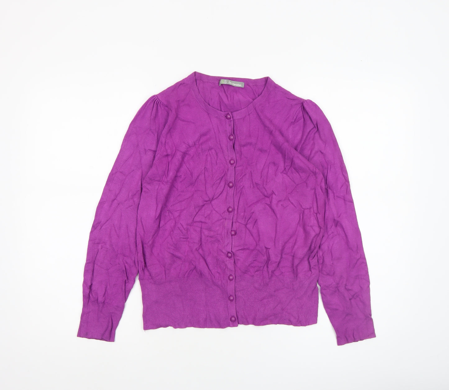 Marks and Spencer Women’s Purple Cardigan UK 12 Long Sleeve Classic Knit