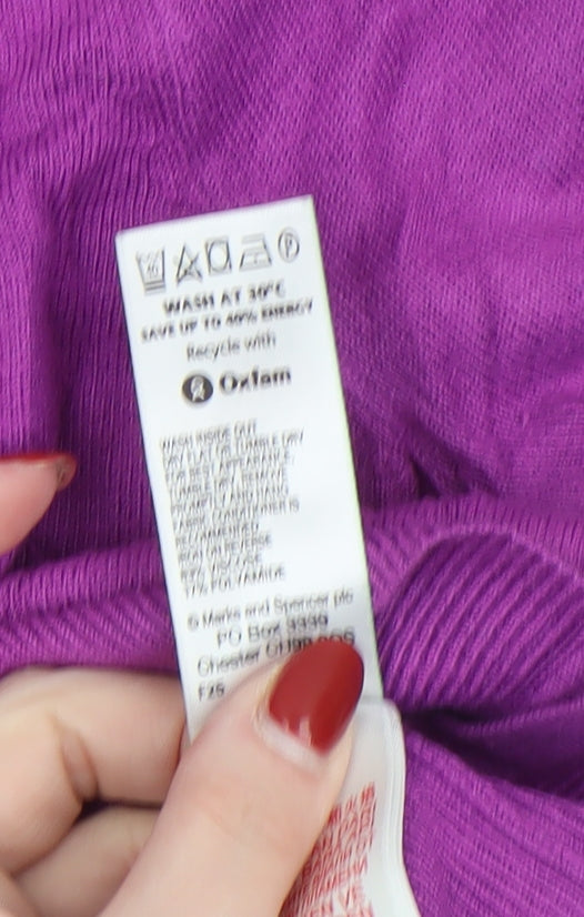 Marks and Spencer Women’s Purple Cardigan UK 12 Long Sleeve Classic Knit