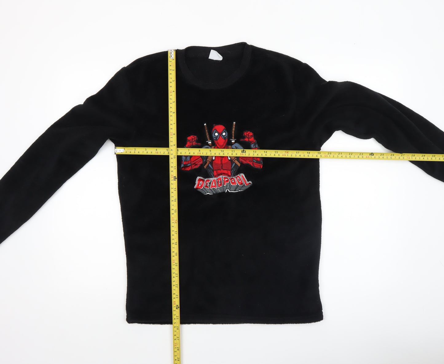 Marvel Deadpool Men's Black Fleece Pyjama Top XS