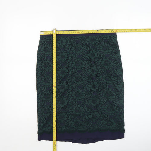 Boden Women's Green Lace Pencil Skirt Size 12 Knee Length