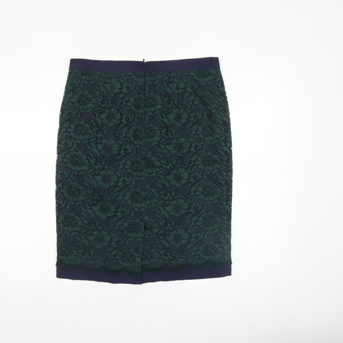 Boden Women's Green Lace Pencil Skirt Size 12 Knee Length