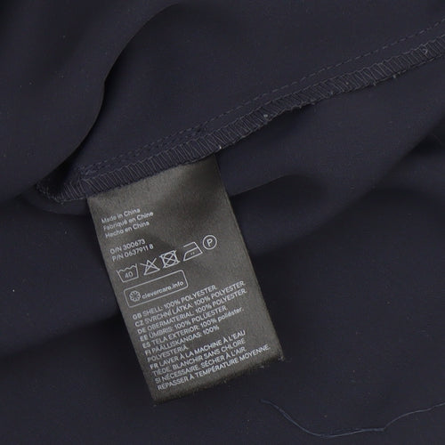 H&M Women’s Navy Blue V-Neck Flutter Sleeve Blouse Size 12