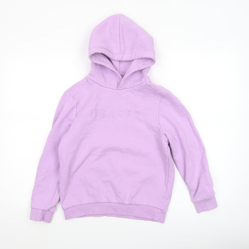 USA Pro Girls Purple Pullover Hoodie 9-10 Years Fleece Lined Casual Top