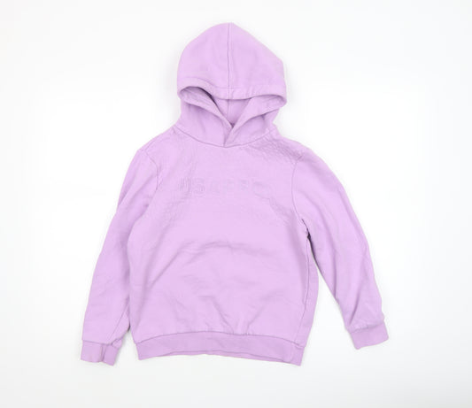 USA Pro Girls Purple Pullover Hoodie 9-10 Years Fleece Lined Casual Top