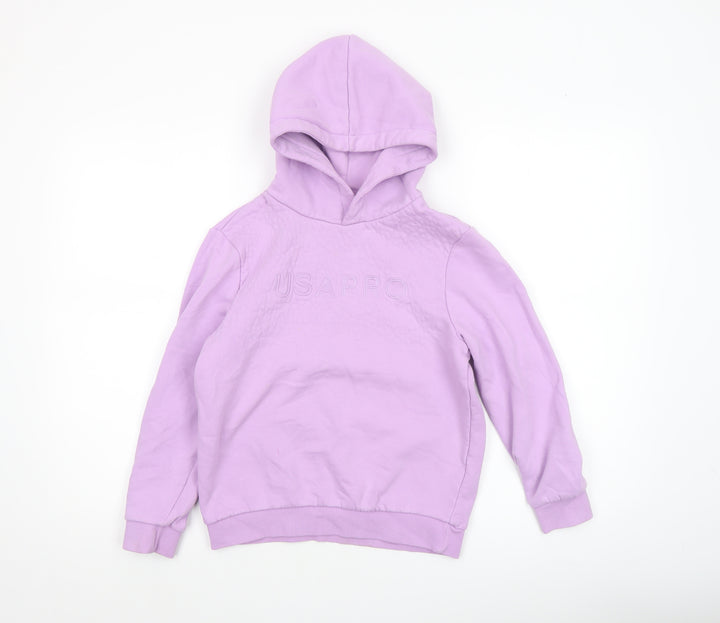 USA Pro Girls Purple Pullover Hoodie 9-10 Years Fleece Lined Casual Top