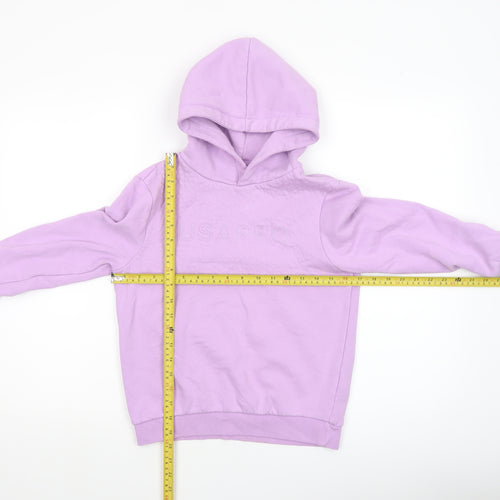 USA Pro Girls Purple Pullover Hoodie 9-10 Years Fleece Lined Casual Top