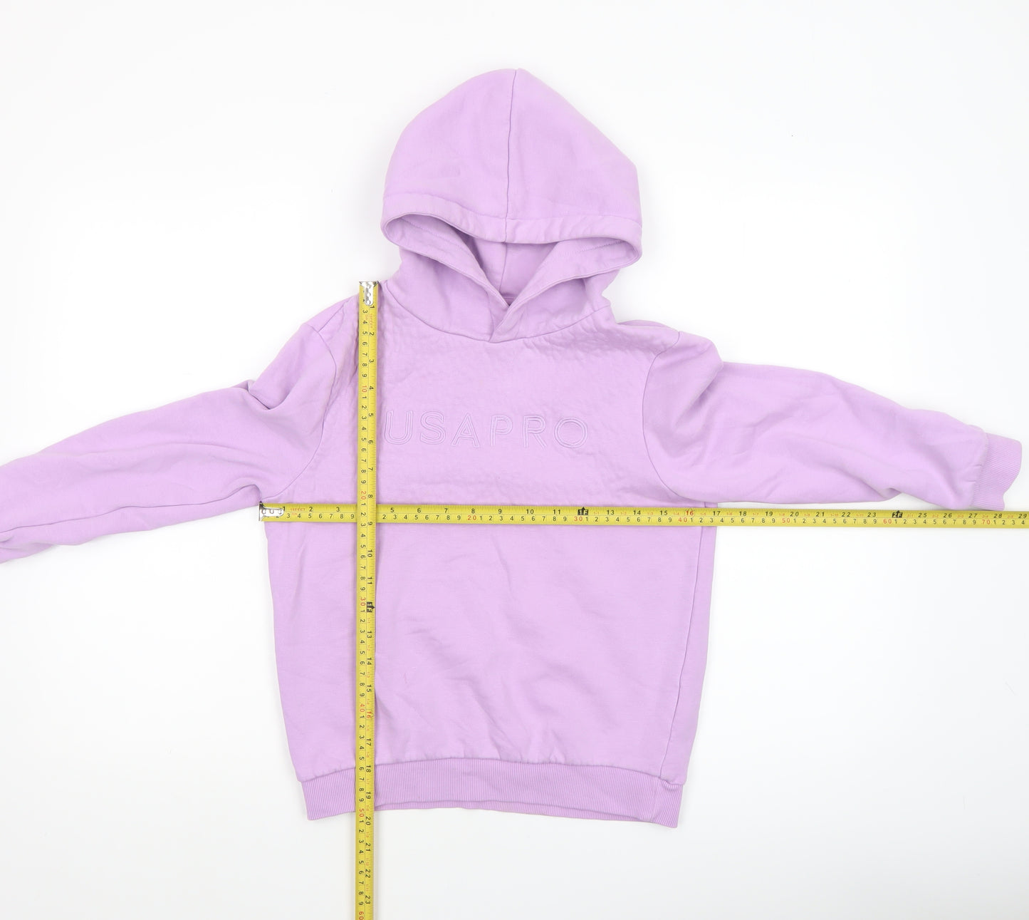 USA Pro Girls Purple Pullover Hoodie 9-10 Years Fleece Lined Casual Top