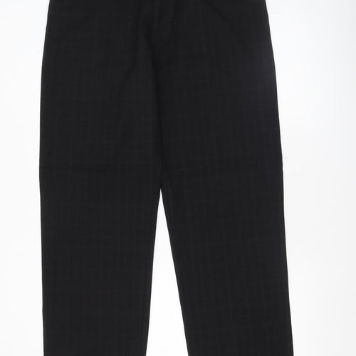 Next Men's Black Wool Blend Straight Leg Trousers 34R
