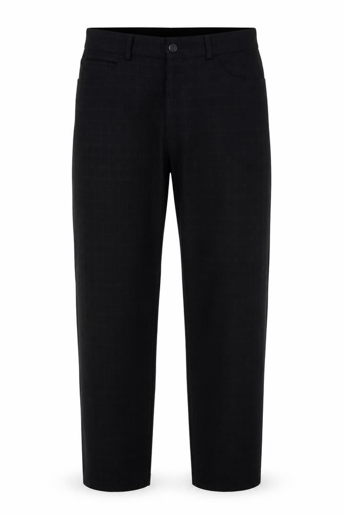 Front view of Next Men's Black Wool Blend Straight Leg Trousers 34R