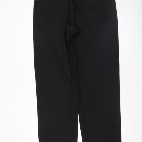 Next Men's Black Wool Blend Straight Leg Trousers 34R