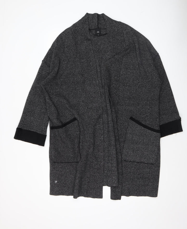 River Island Women’s Grey Knit Long Sleeve Open Cardigan Size M