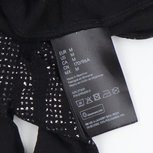 H&M Divided Women's Black Metallic Long Sleeve Bodysuit UK 12