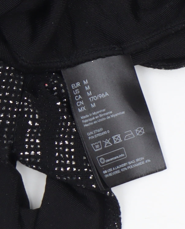 H&M Divided Women's Black Metallic Long Sleeve Bodysuit UK 12
