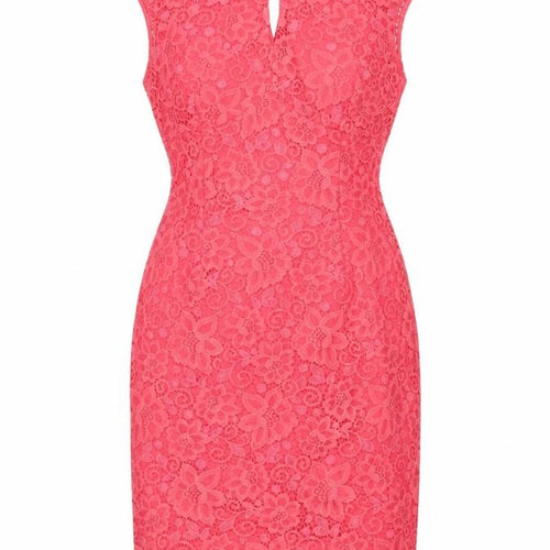 Wallis Women Pink Floral Lace Sheath Knee Length Dress UK 12