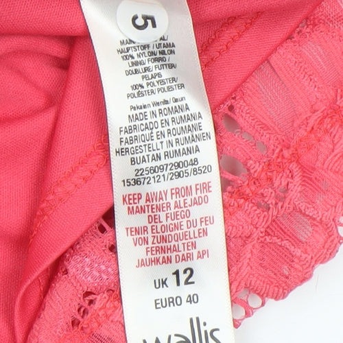 Wallis Women Pink Floral Lace Sheath Knee Length Dress UK 12