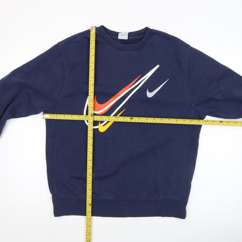 Nike Men's Blue Graphic Logo Pullover Sweatshirt Size S