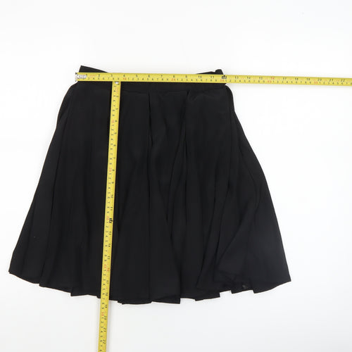 American Apparel Women's Black Pleated A-Line Knee Length Skirt Size S
