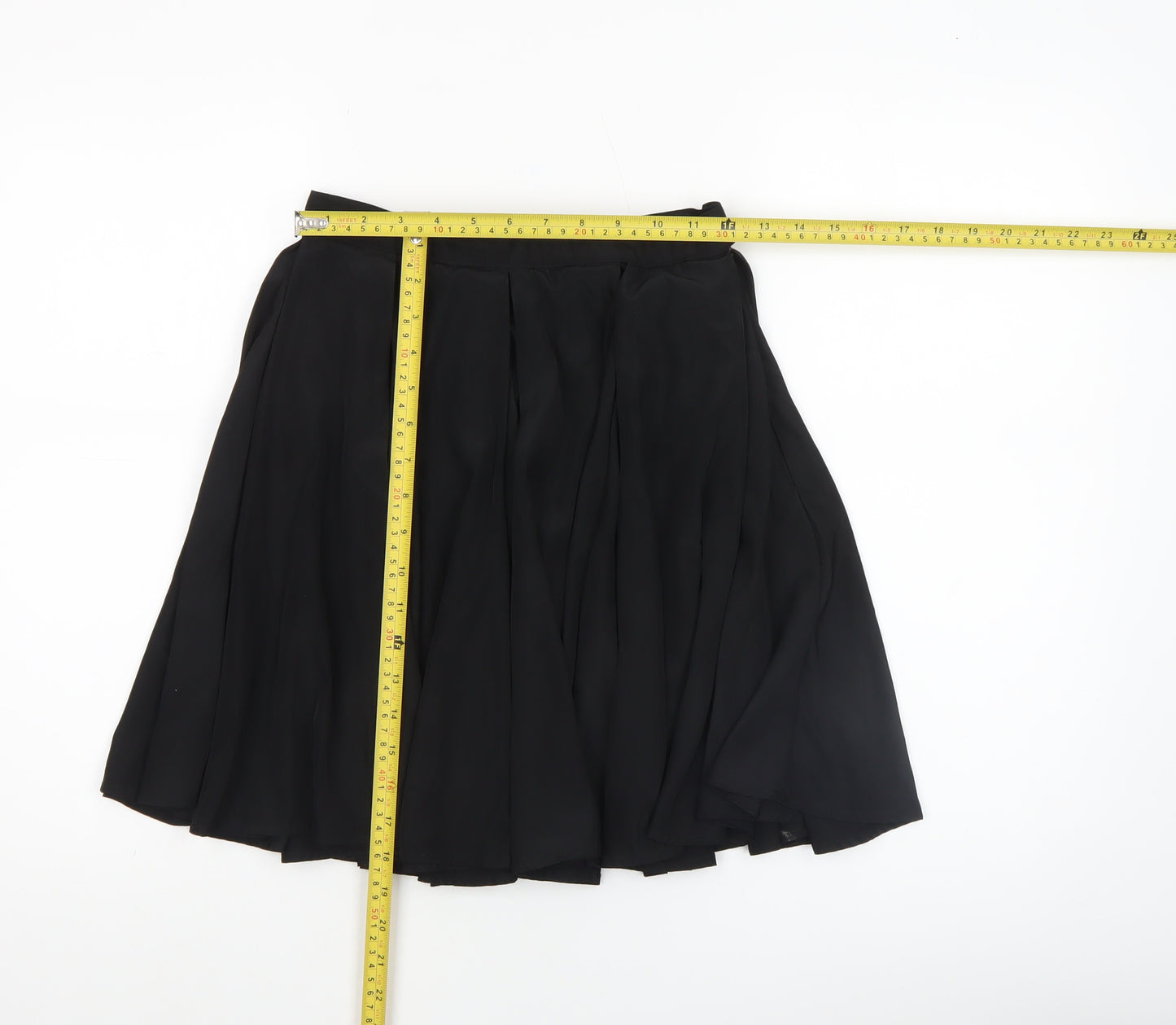 American Apparel Women's Black Pleated A-Line Knee Length Skirt Size S