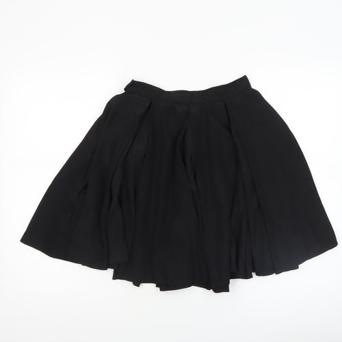 American Apparel Women's Black Pleated A-Line Knee Length Skirt Size S