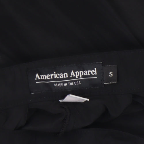 American Apparel Women's Black Pleated A-Line Knee Length Skirt Size S