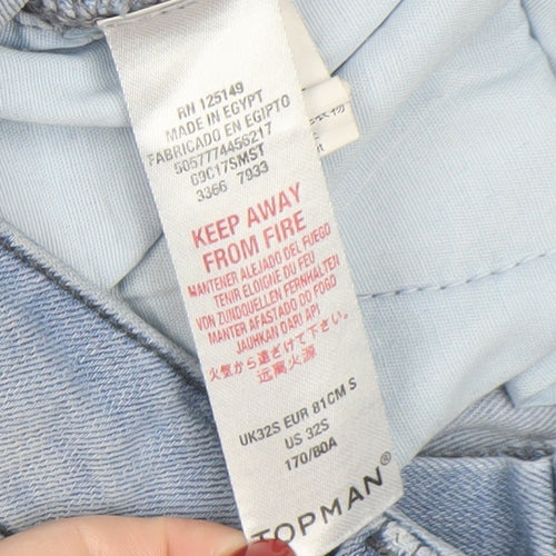 Topman Men's Blue Light Wash Slim Skinny Jeans Size S 32in