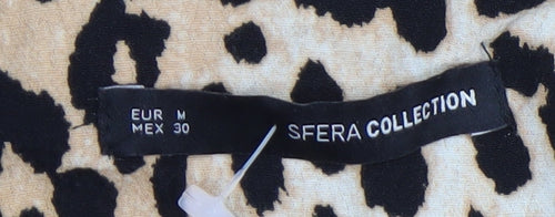 Sfera Women Beige Leopard Print Midi Wrap Dress Size 12