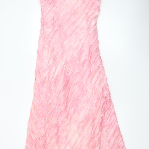 Peter Martin Women’s Pink Long Slip Dress Size 12 Linen Blend