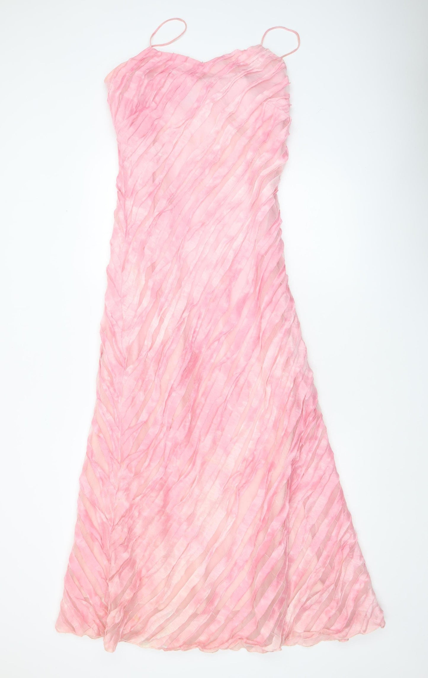 Peter Martin Women’s Pink Long Slip Dress Size 12 Linen Blend