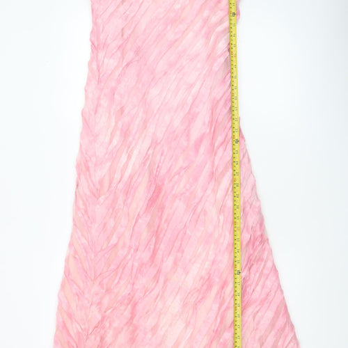 Peter Martin Women’s Pink Long Slip Dress Size 12 Linen Blend