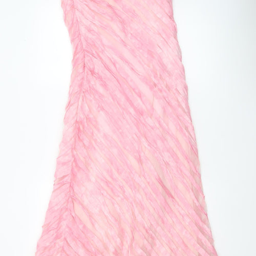 Peter Martin Women’s Pink Long Slip Dress Size 12 Linen Blend