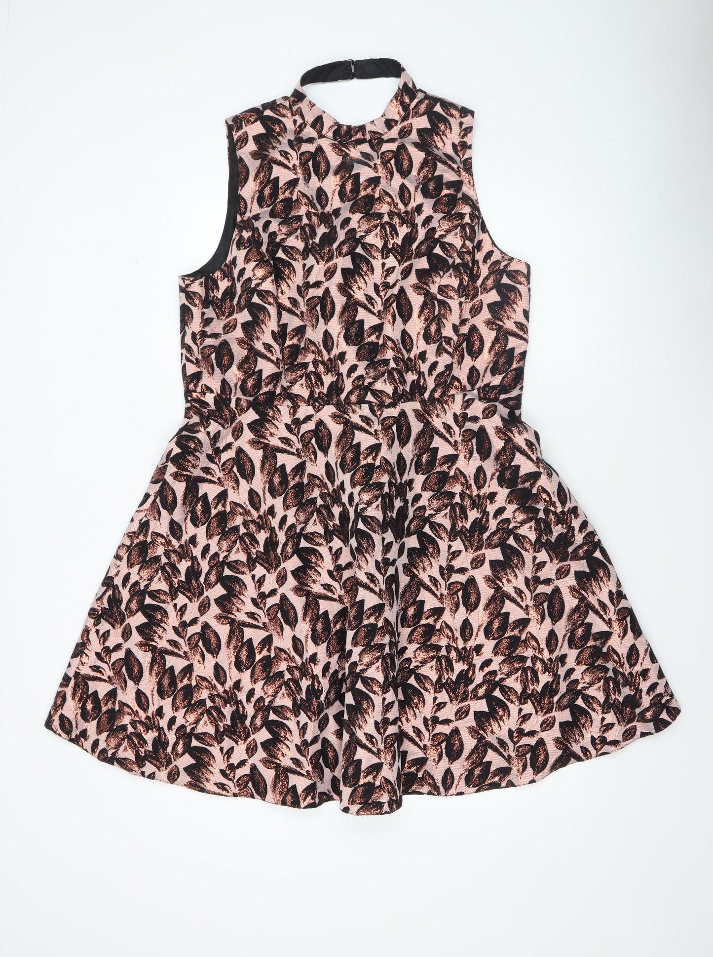 Definitions Women’s Pink Floral Fit & Flare Sleeveless Dress UK 18