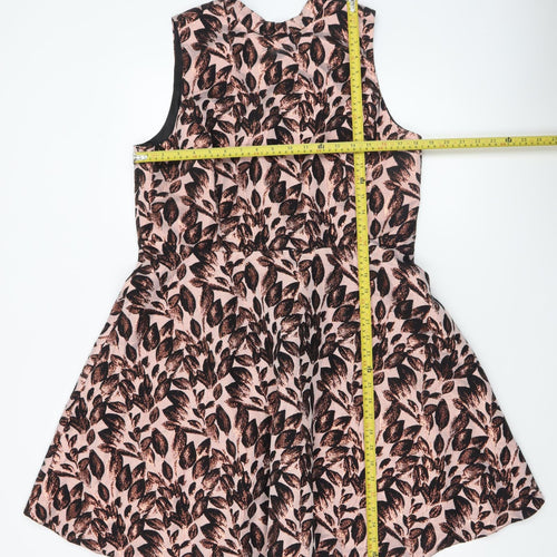 Definitions Women’s Pink Floral Fit & Flare Sleeveless Dress UK 18