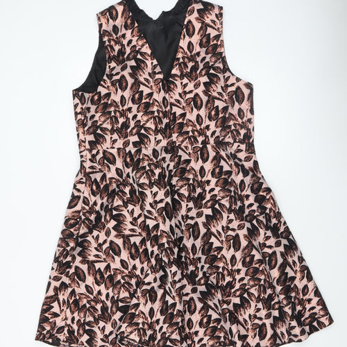Definitions Women’s Pink Floral Fit & Flare Sleeveless Dress UK 18