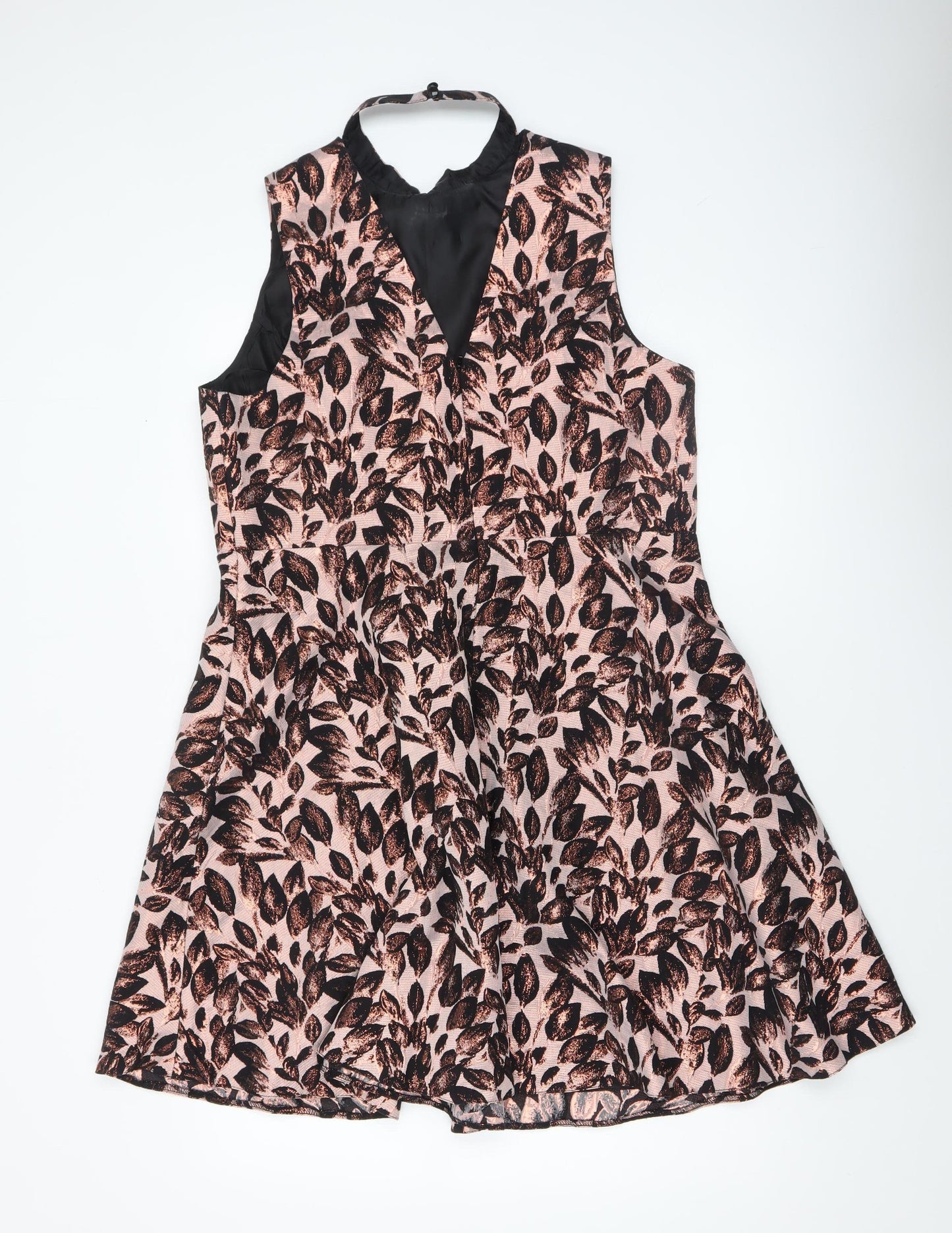 Definitions Women’s Pink Floral Fit & Flare Sleeveless Dress UK 18