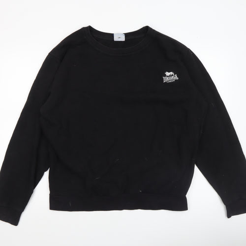 Lonsdale Men's Black Crew Neck Pullover Sweatshirt Size L