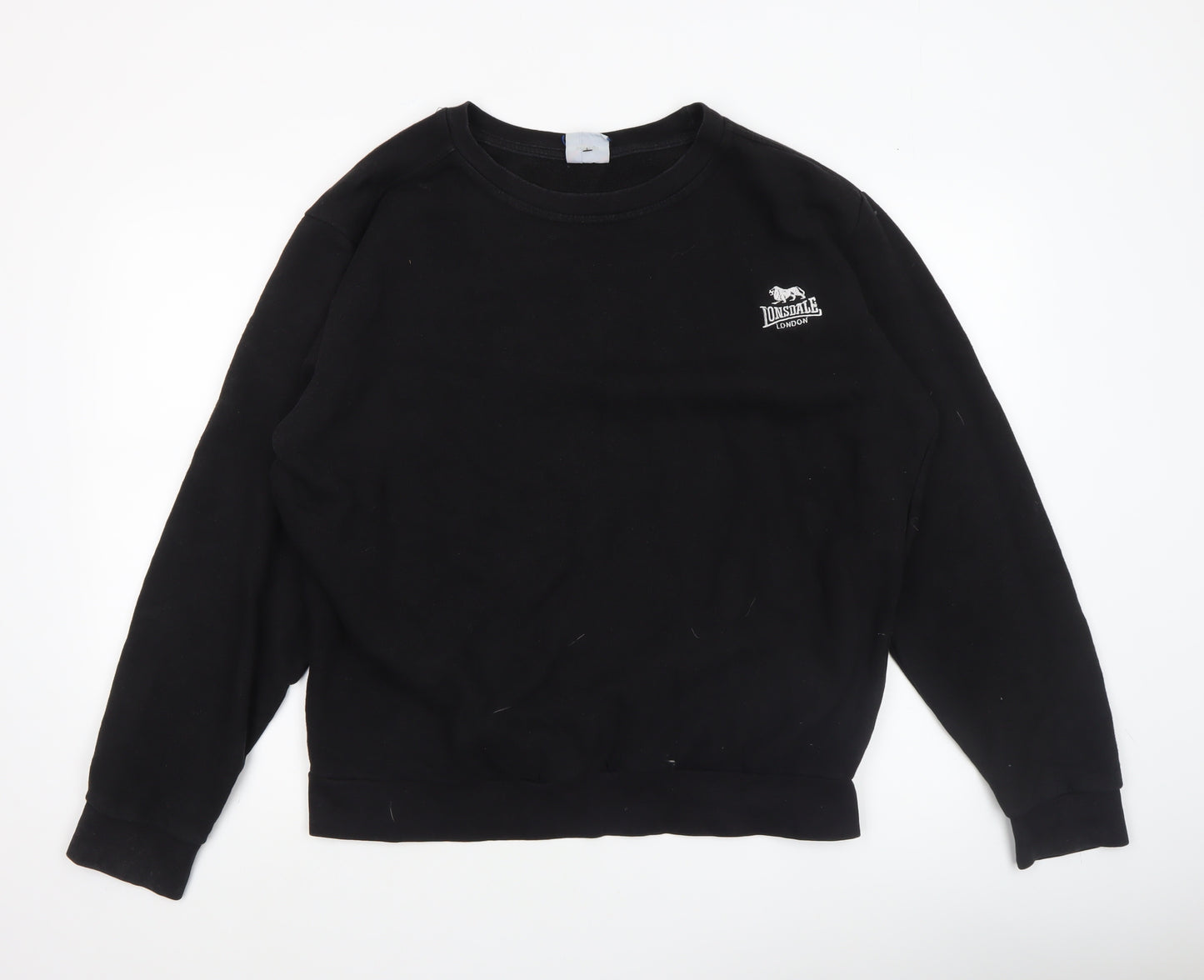 Lonsdale Men's Black Crew Neck Pullover Sweatshirt Size L