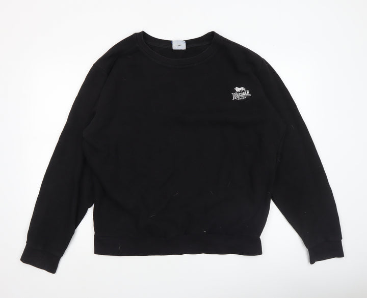 Lonsdale Men's Black Crew Neck Pullover Sweatshirt Size L