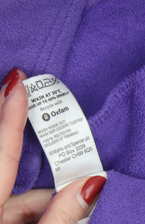 Marks and Spencer Women's Purple Fleece Full Zip Jacket UK 12