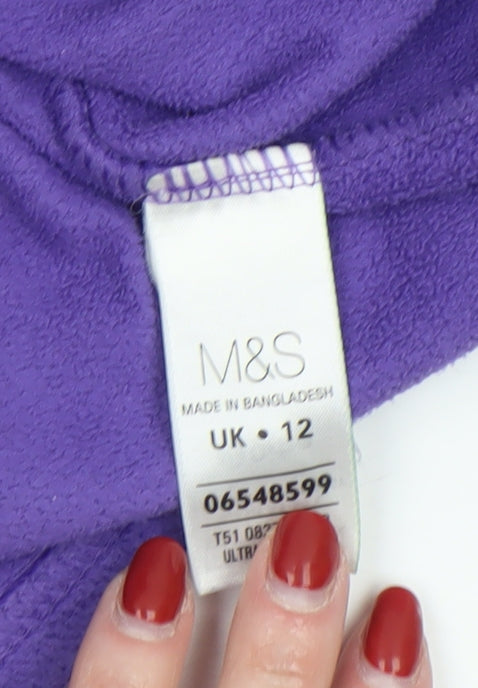 Marks and Spencer Women's Purple Fleece Full Zip Jacket UK 12
