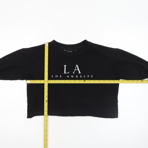 New Look Women Black LA Cropped Sweatshirt Size 6