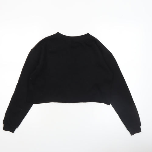 New Look Women Black LA Cropped Sweatshirt Size 6